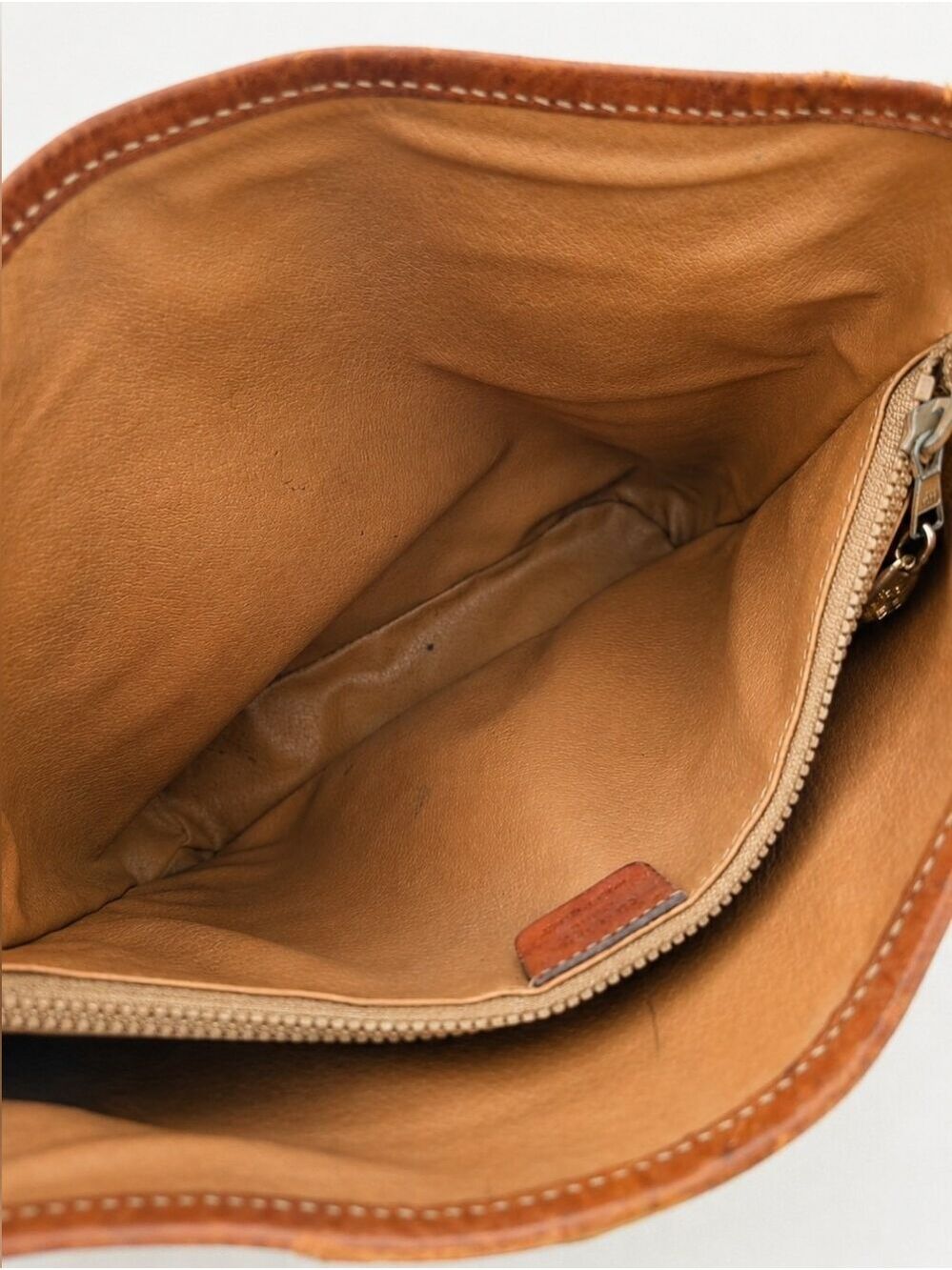 Vintage Celine Macadam Brown Leather Shoulder Tote Bag Made in Italy - Picture 7 of 16